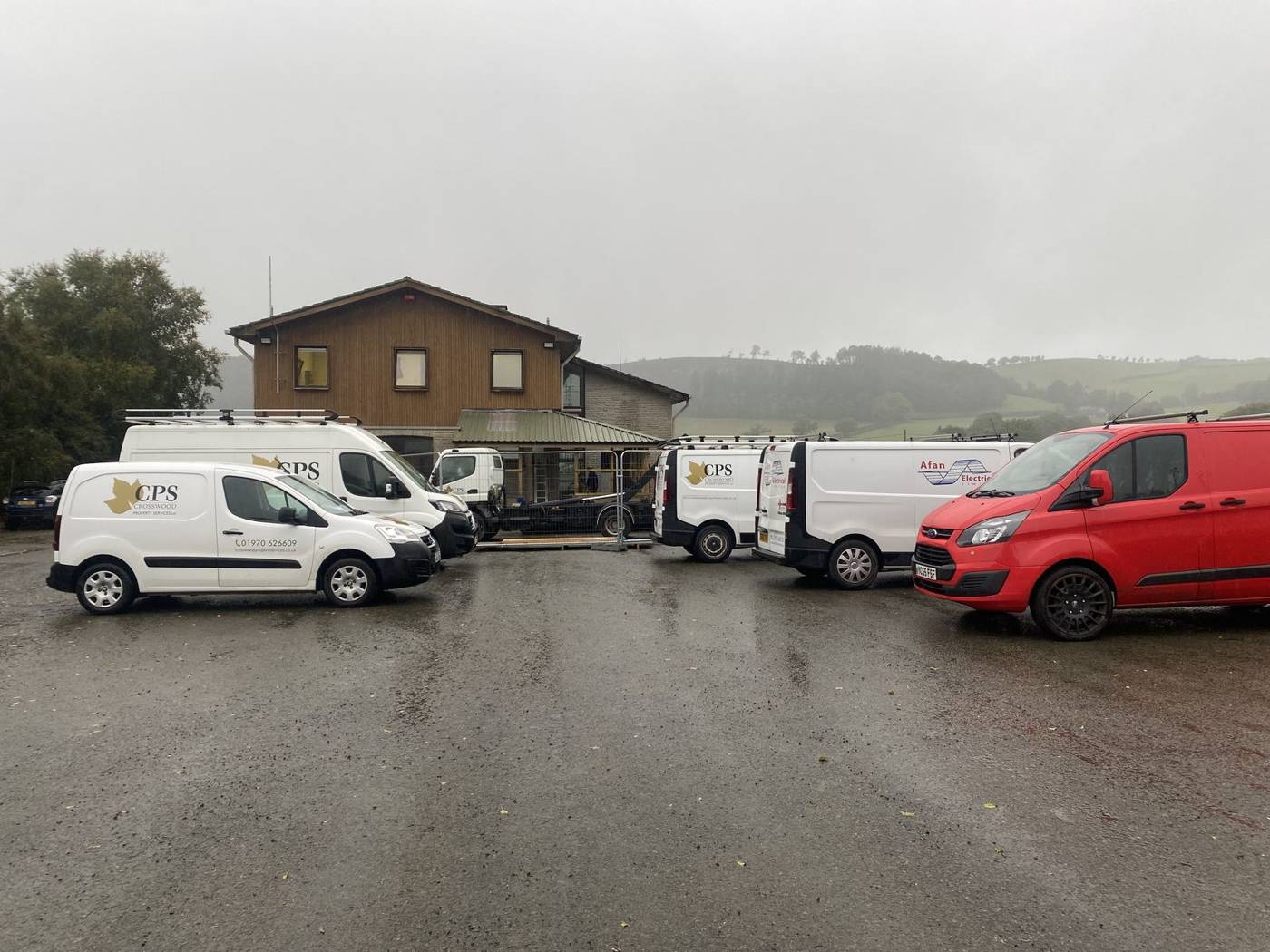 CPS Ltd vans at a site in Mid Wales