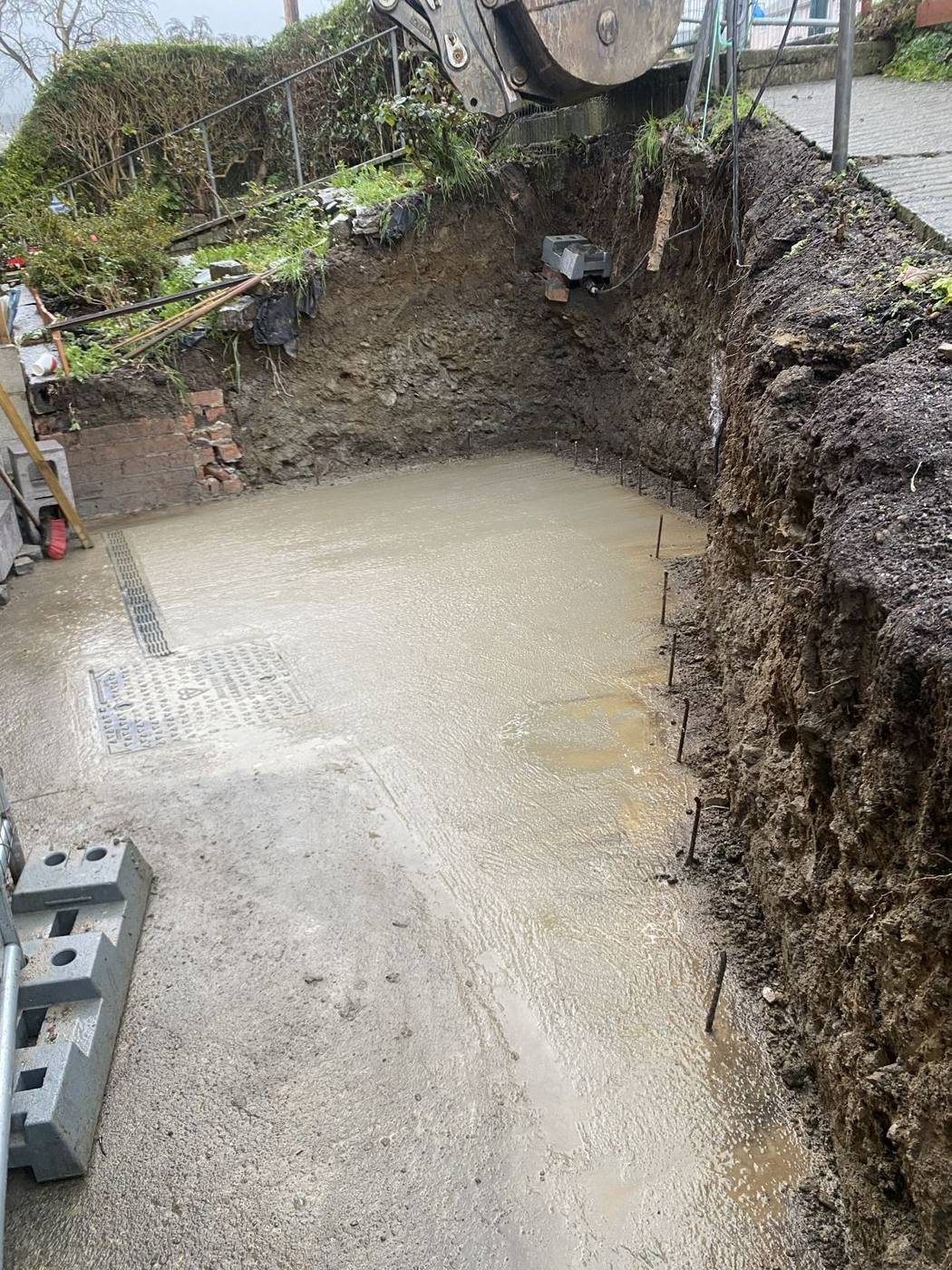 Lift base poured in Penparcau