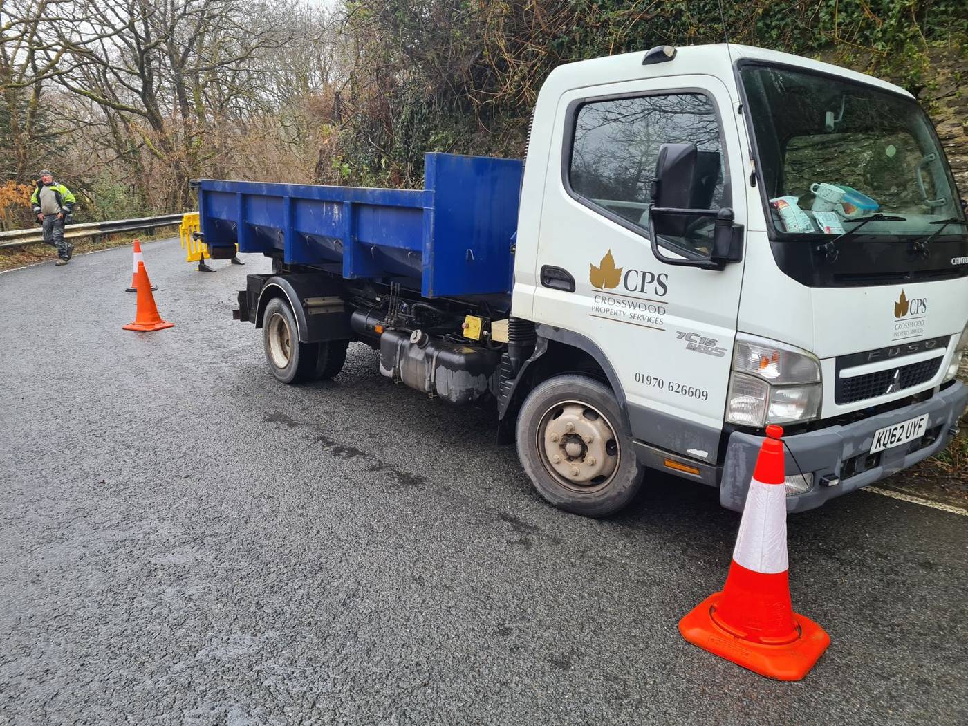 CPS Ltd tipper truck on a job in Pontrhydygroes
